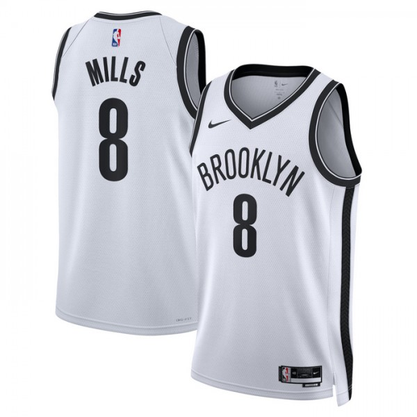 Brooklyn Nets Trikot Patty Mills 8 Nike 2022-23 Association Edition Weiß Swingman - Herren Brooklyn Nets Trikot Patty Mills 8 Nike 2022-23 Association Edition Weiß Swingman - Herren